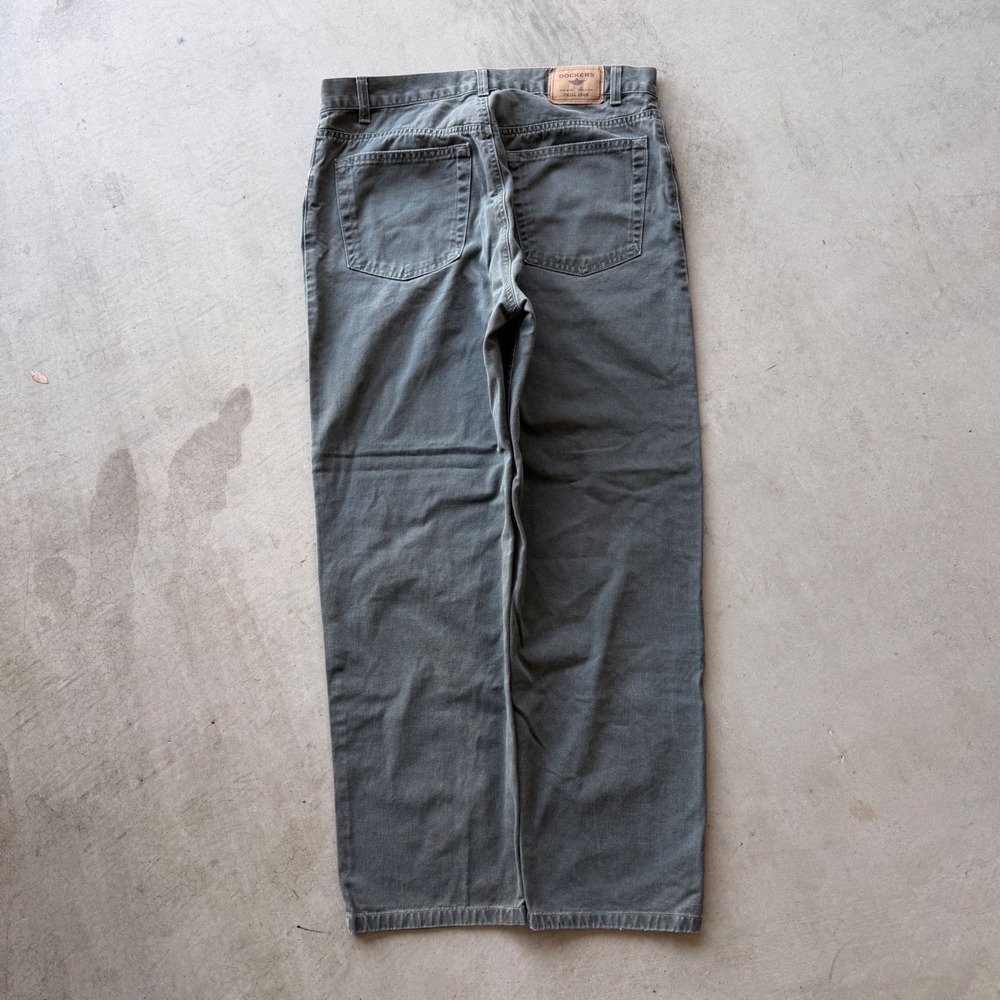 Dockers Twill Jeans‎ Mens 34x30 Gray Green Excellent Straight Leg Cotton 0519